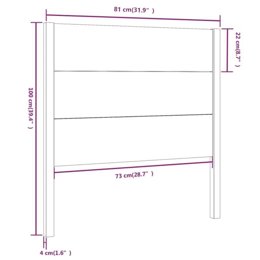 Hoofdbord 96x4x100 cm massief grenenhout