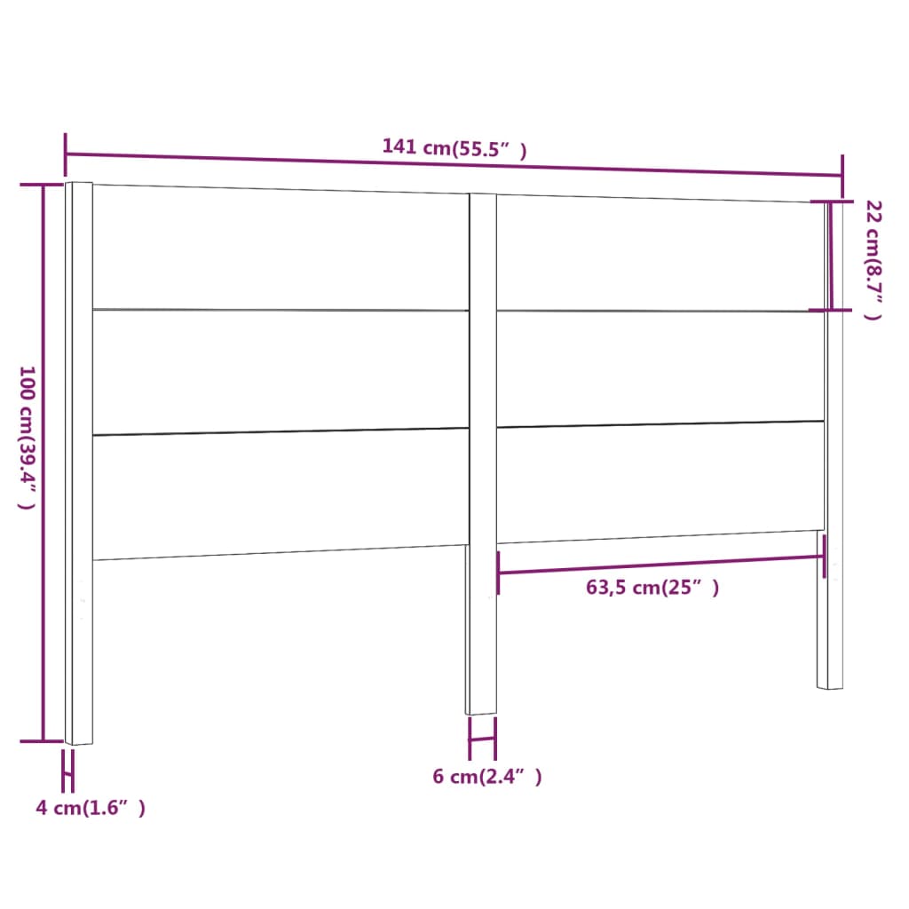 Hoofdbord 96x4x100 cm massief grenenhout