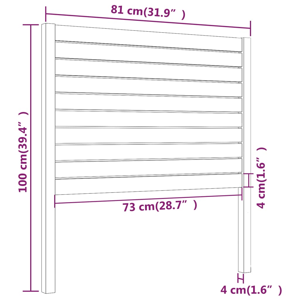 Hoofdbord 106x4x100 cm massief grenenhout