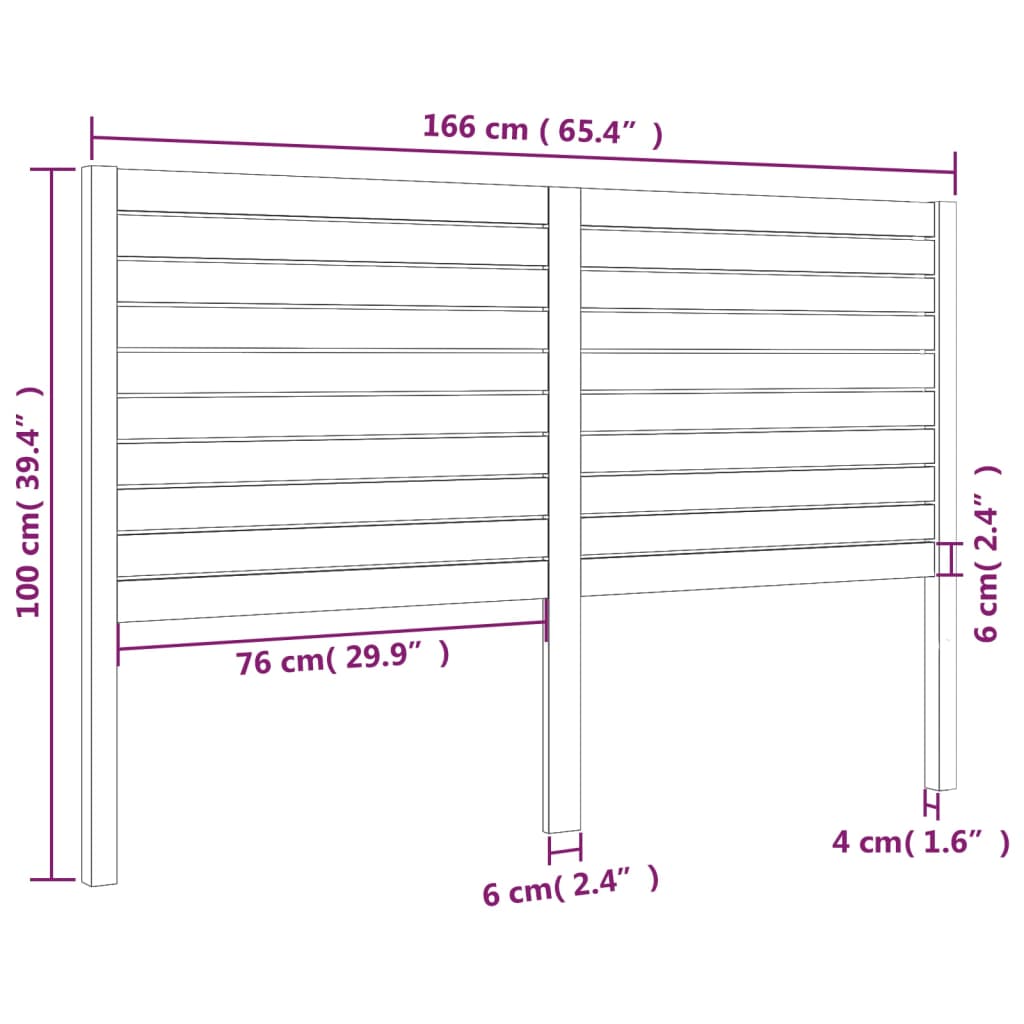 Hoofdbord 106x4x100 cm massief grenenhout