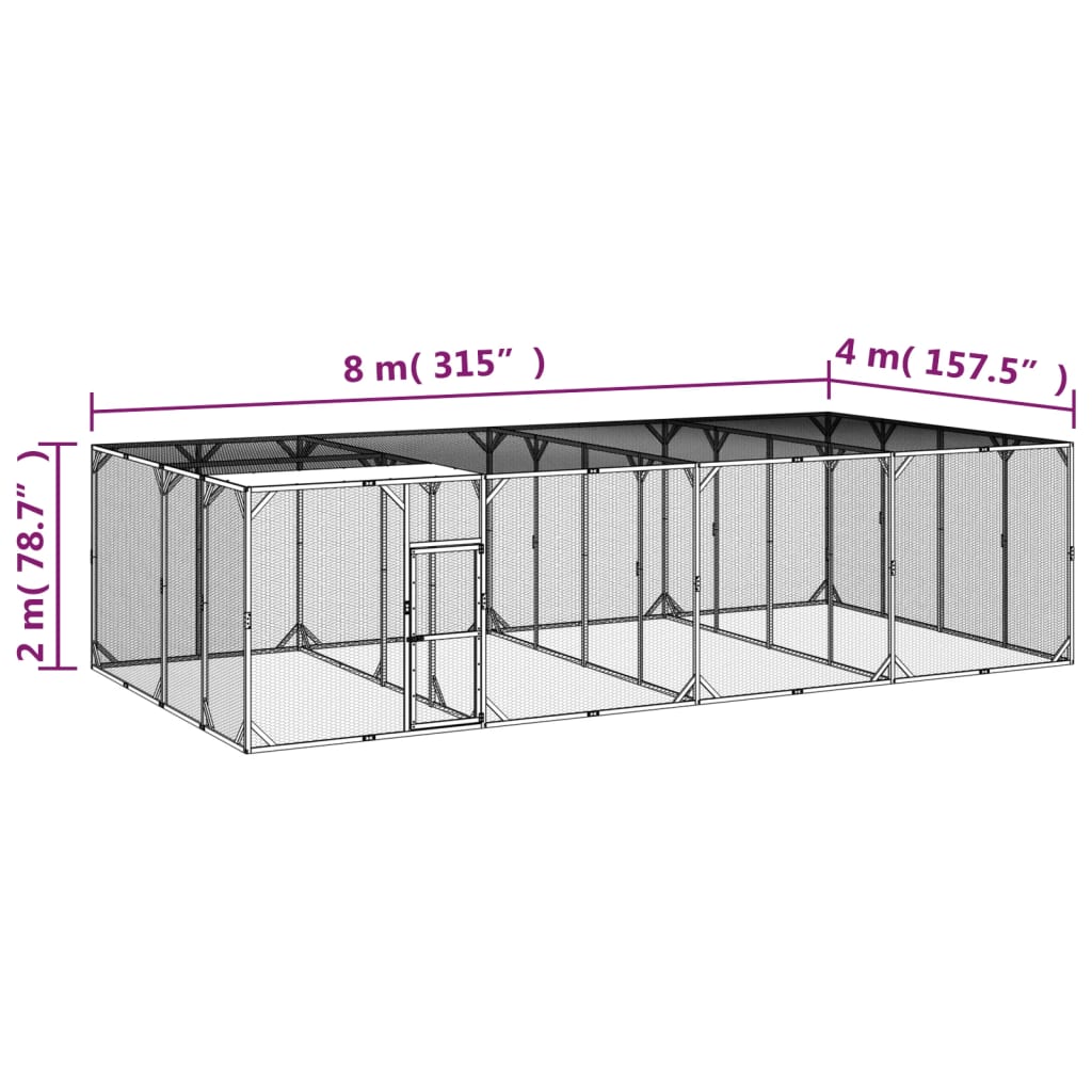 Kippenhok 200x400x200 cm geïmpregneerd massief grenenhout