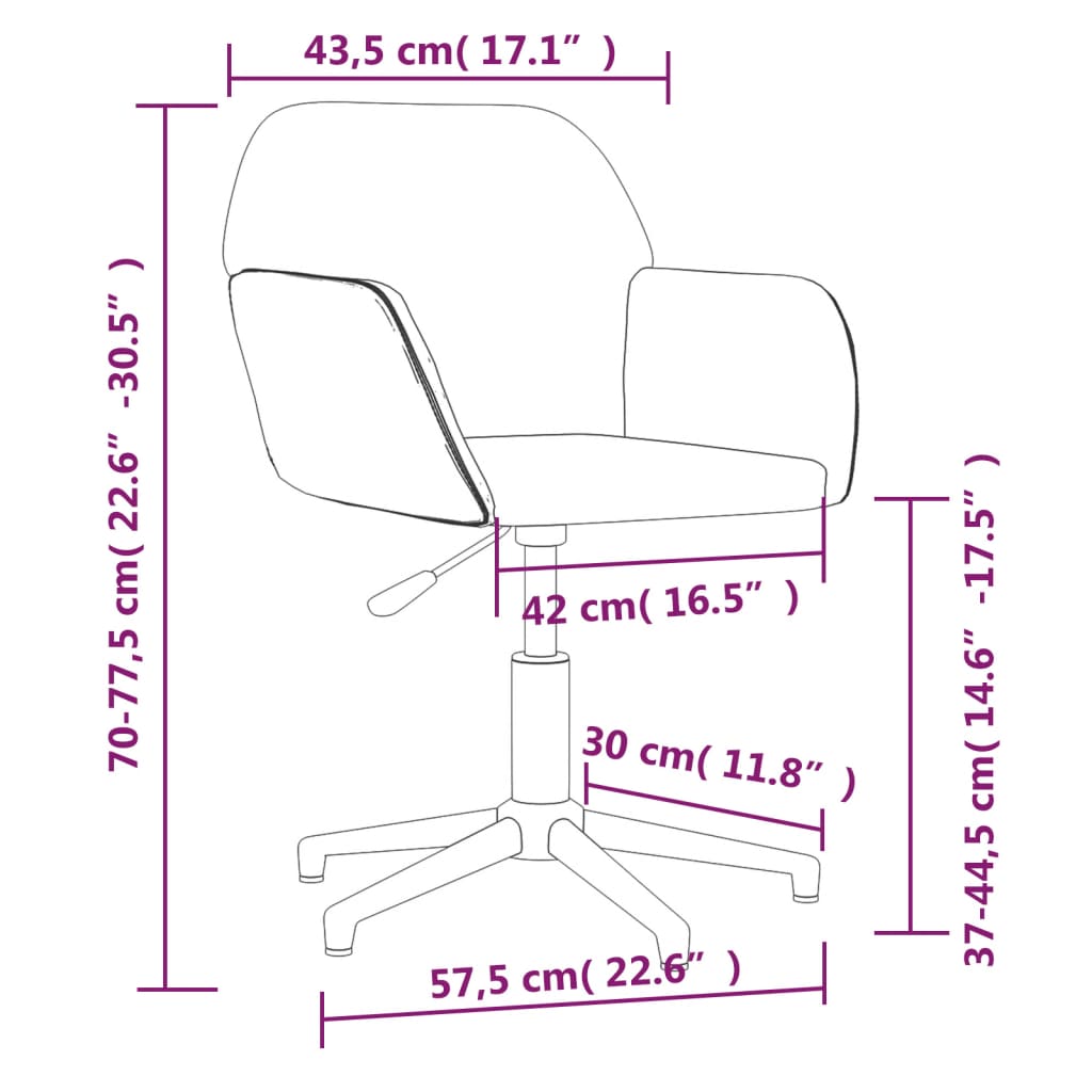 Eetkamerstoelen draaibaar 2 st stof