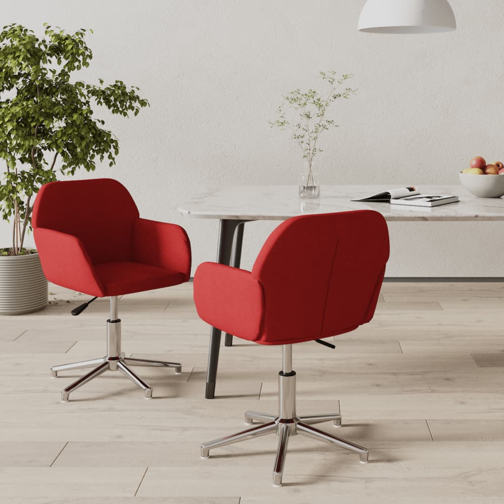 Chaises de salle à manger pivotantes 2 pcs en tissu