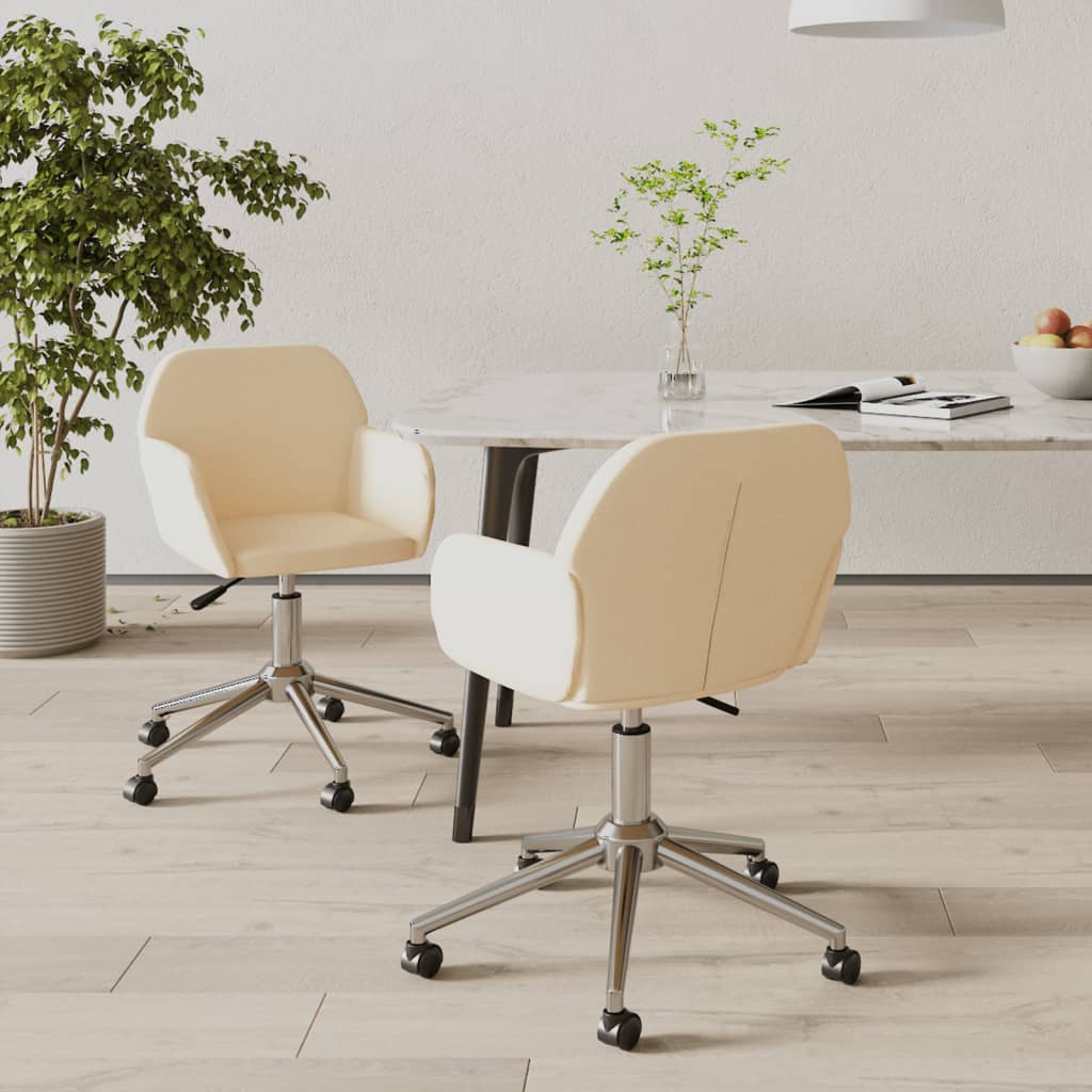 Chaises de salle à manger pivotantes 2 pcs en tissu