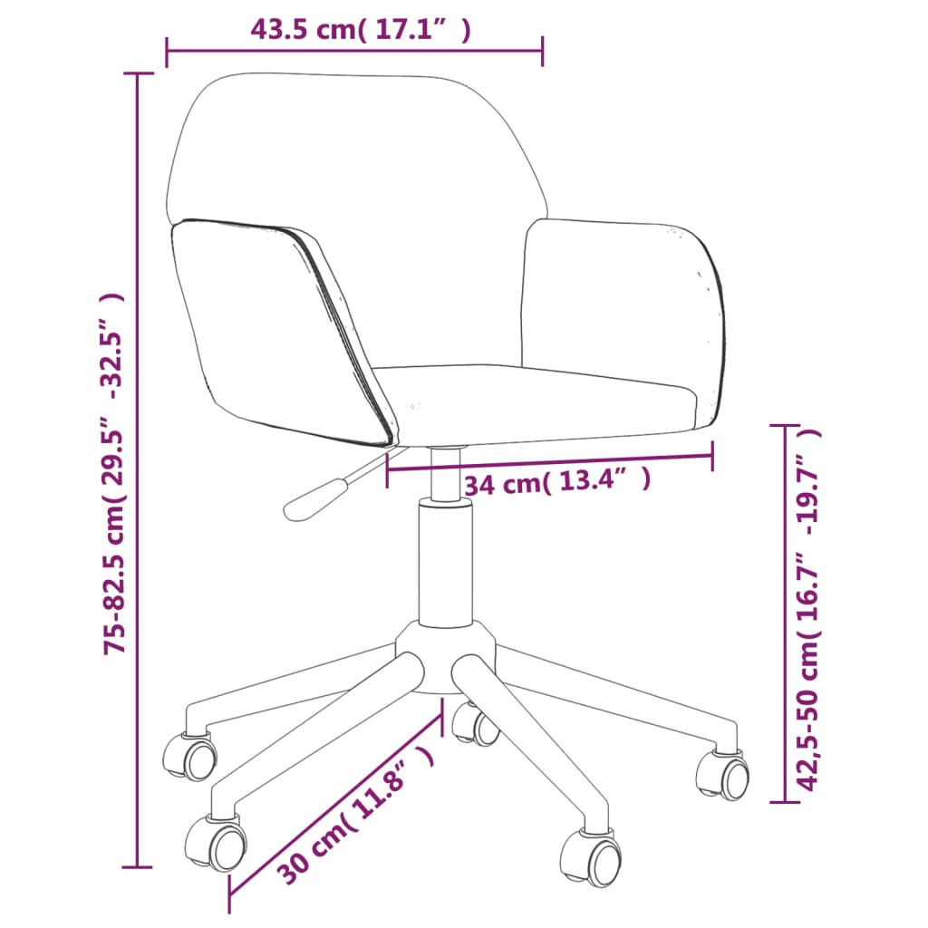 Chaises de salle à manger pivotantes 2 pcs en tissu