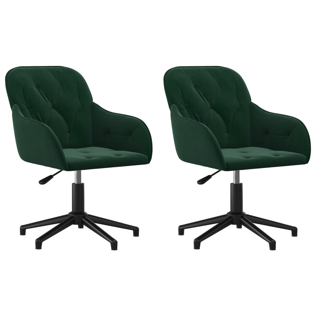 Chaises de salle à manger pivotantes 2 pcs velours