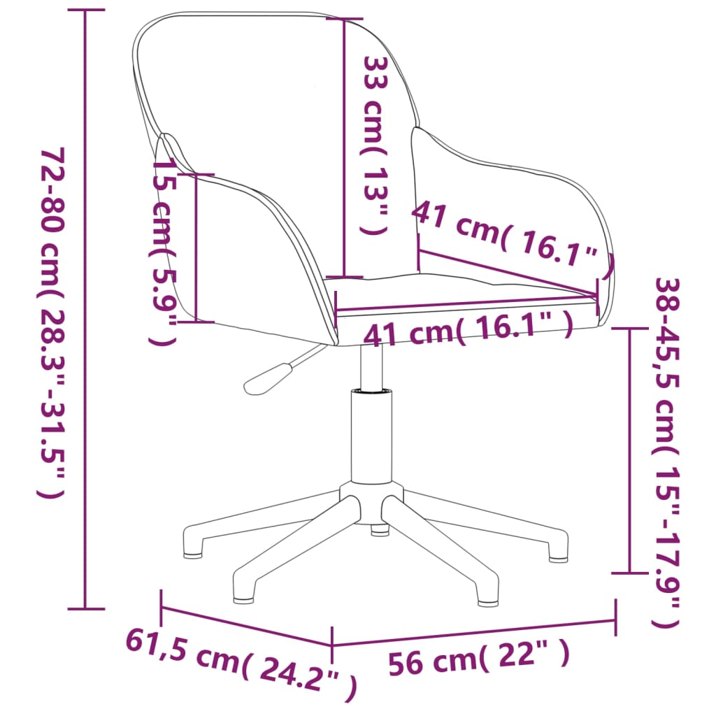 Eetkamerstoelen draaibaar 2 st fluweel