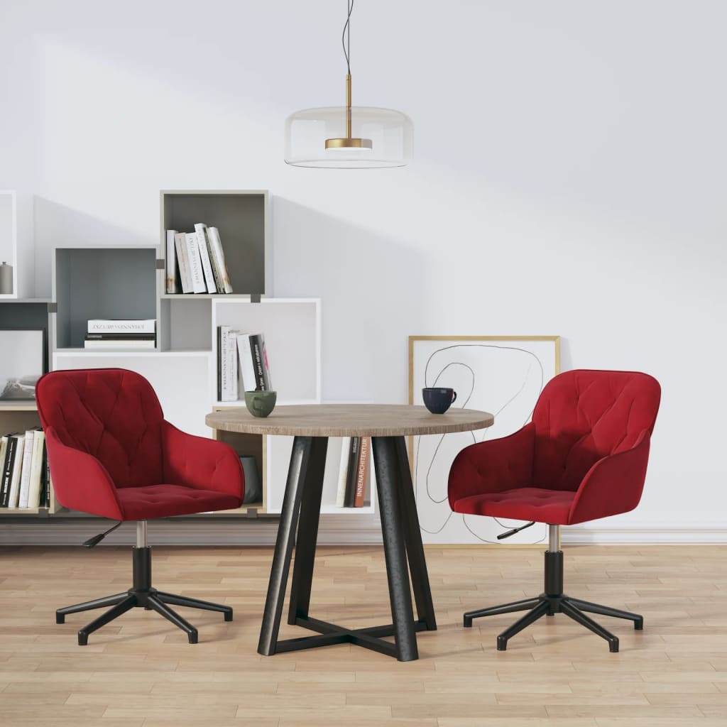 Chaises de salle à manger pivotantes 2 pcs velours