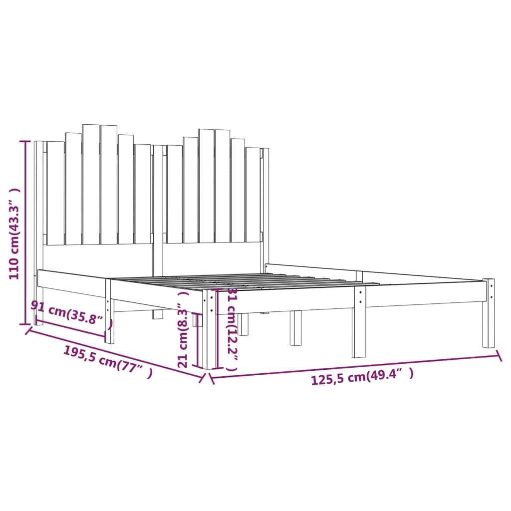 Bedframe massief grenenhout 120x200 cm