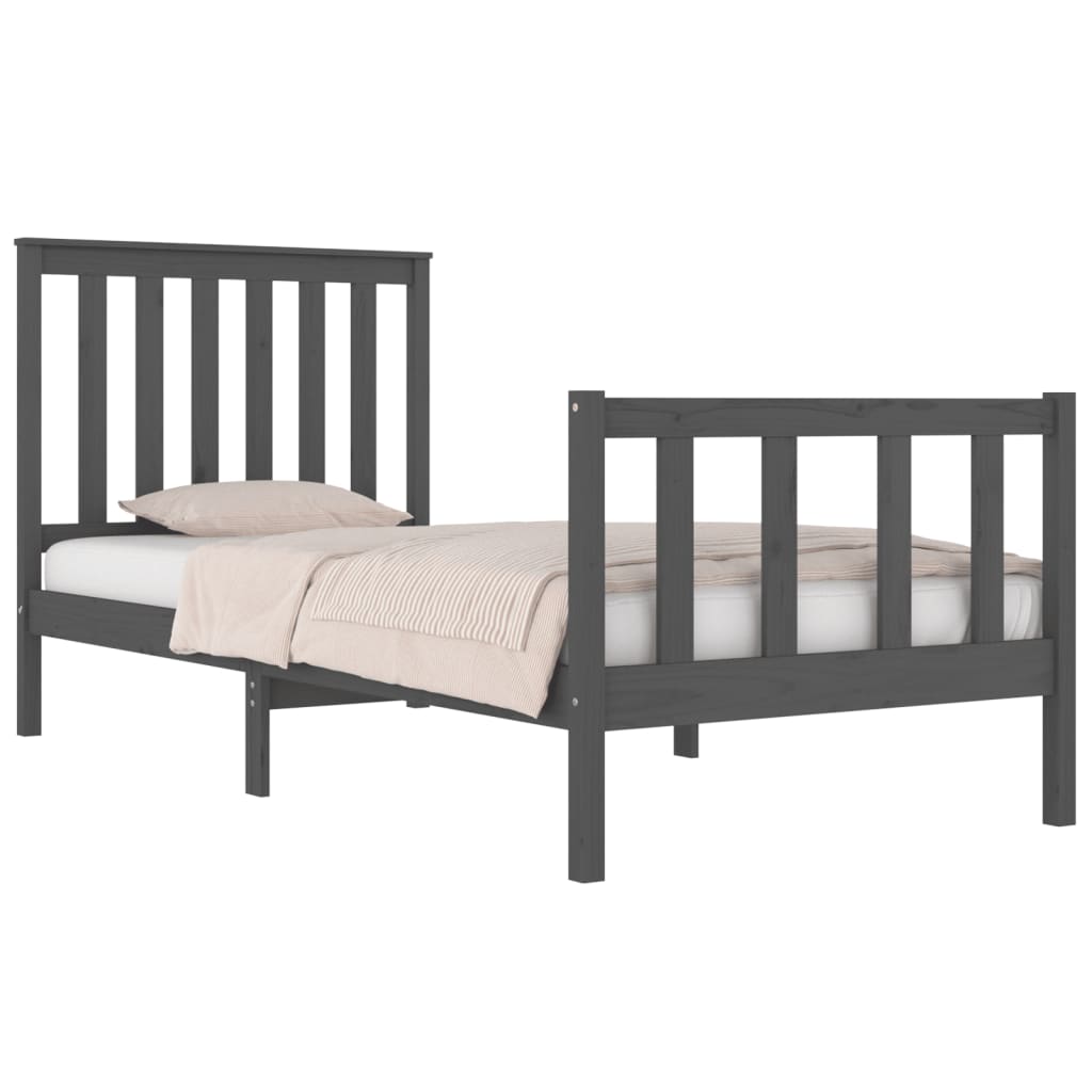 Bedframe met hoofdbord massief grenenhout 200x200 cm