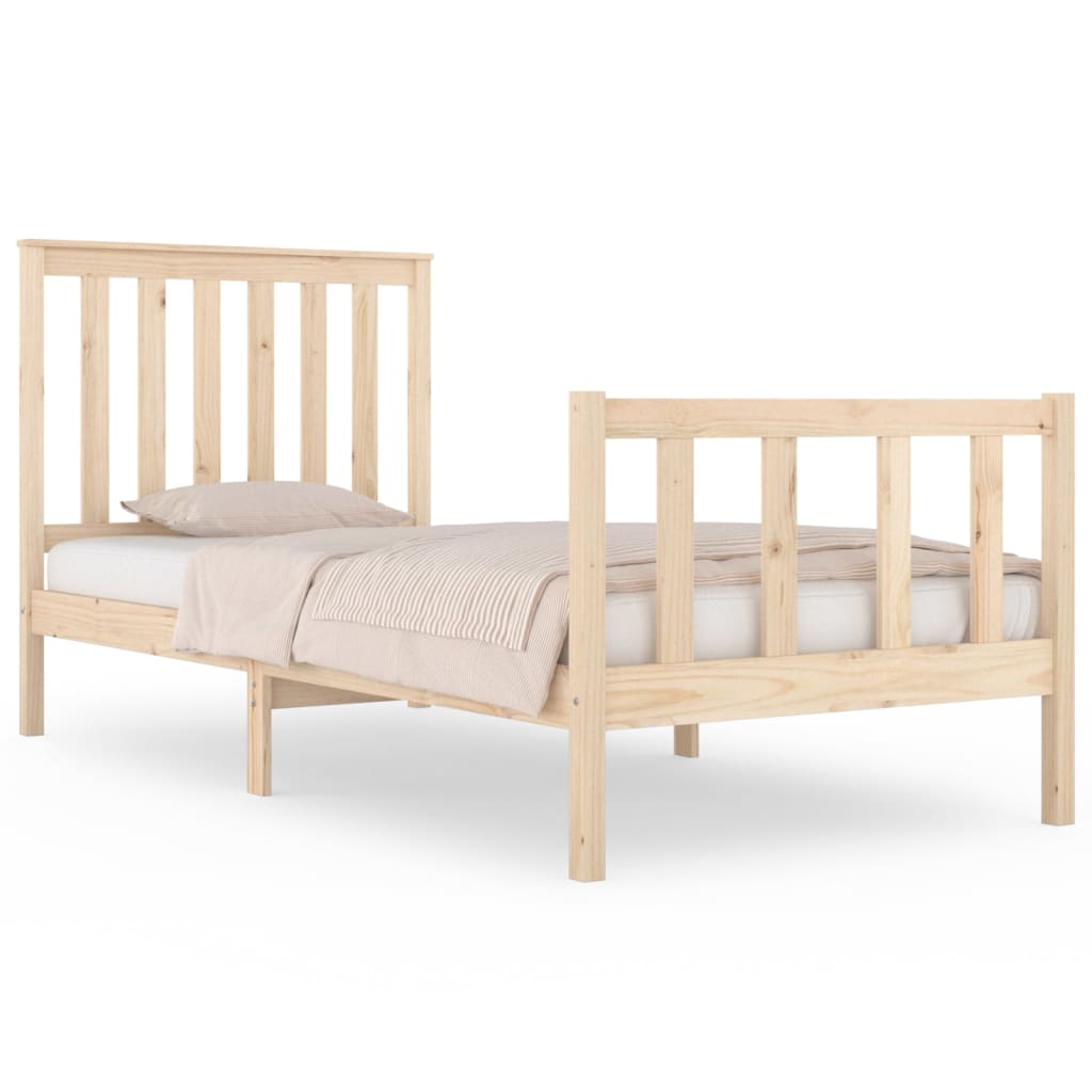 Bedframe met hoofdbord massief grenenhout 200x200 cm