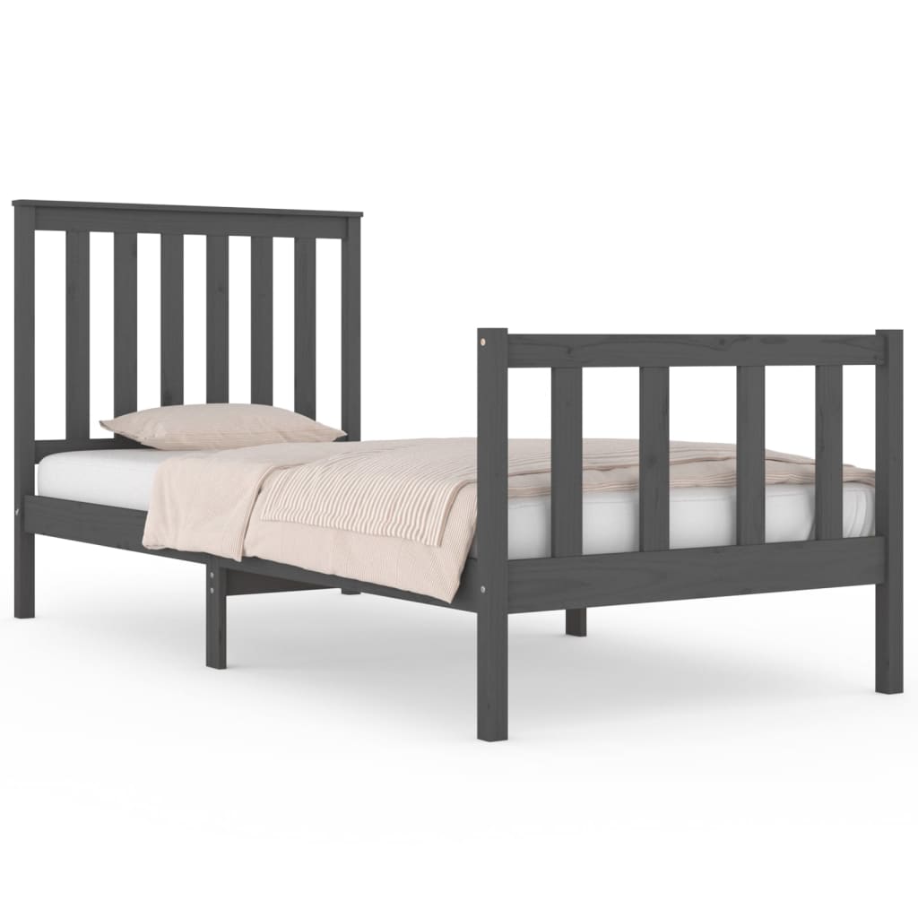 Bedframe met hoofdbord massief grenenhout 200x200 cm