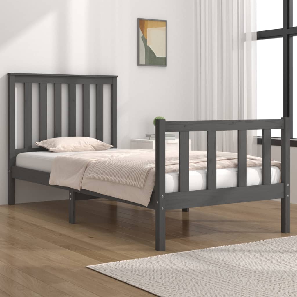 Bedframe met hoofdbord massief grenenhout 200x200 cm