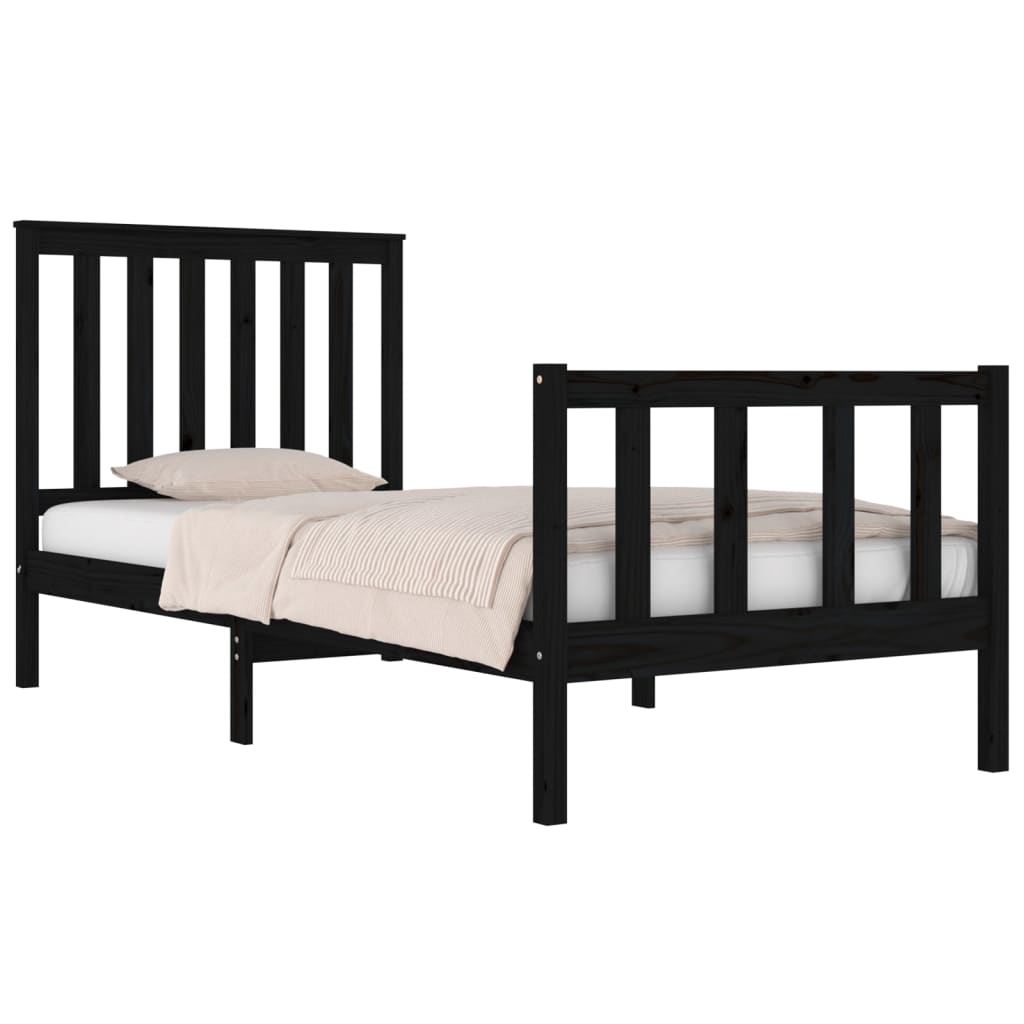 Bedframe met hoofdbord massief grenenhout 200x200 cm