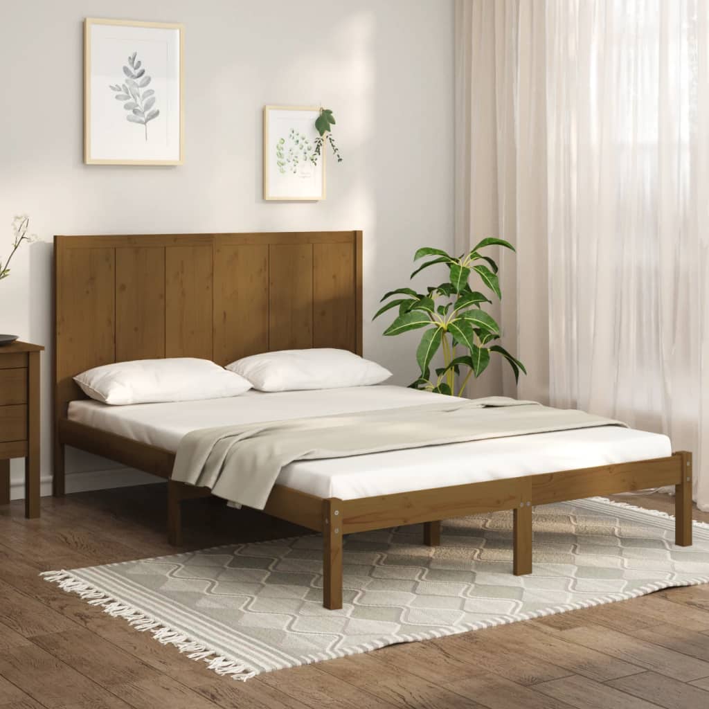 Bedframe massief grenenhout 200x200 cm