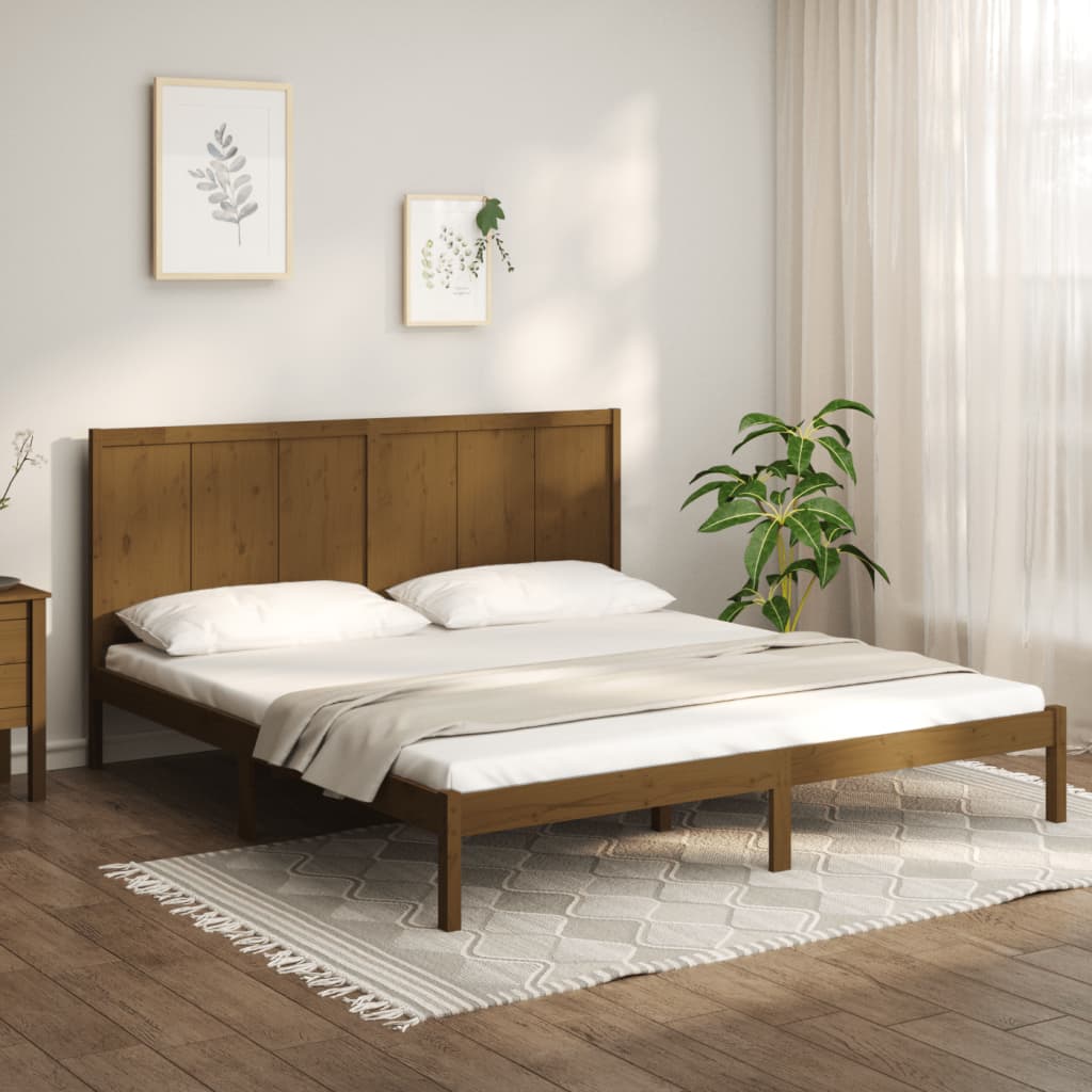 Bedframe massief grenenhout 200x200 cm