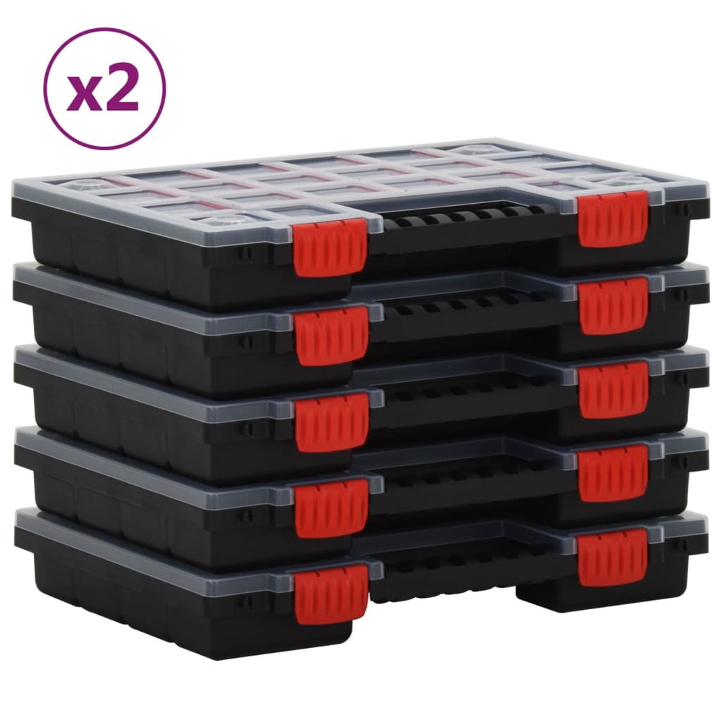 Boîtes d'assortiment 5 pcs 34,5x25x5 cm polypropylène