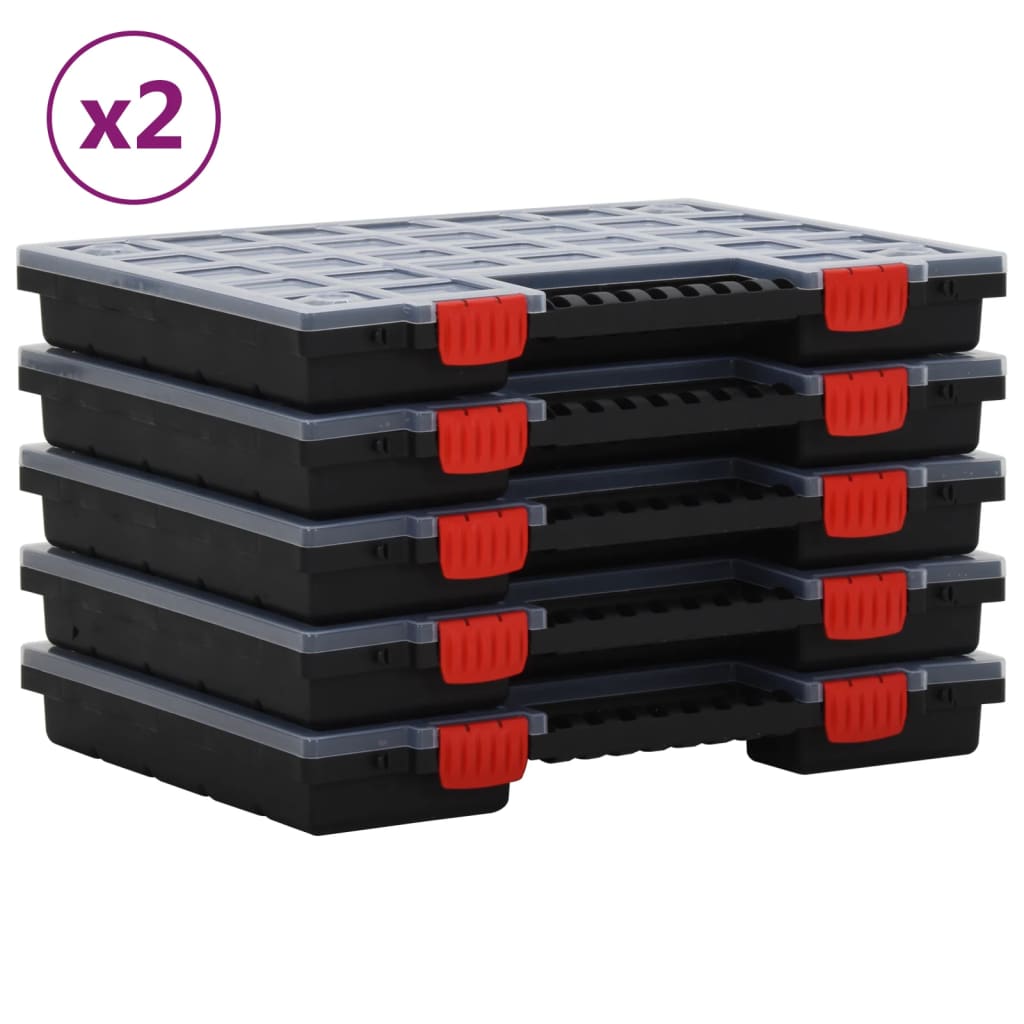 Boîtes d'assortiment 5 pcs 34,5x25x5 cm polypropylène