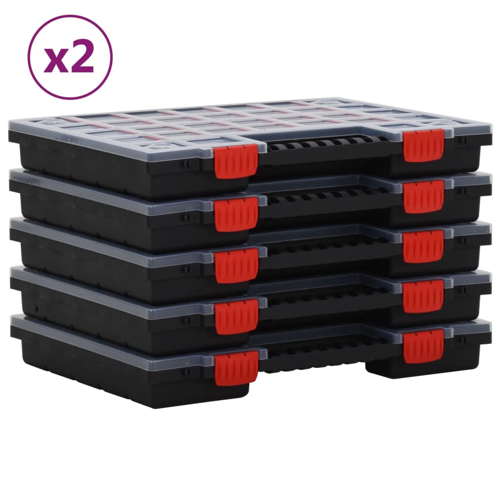 Boîtes d'assortiment 5 pcs 34,5x25x5 cm polypropylène