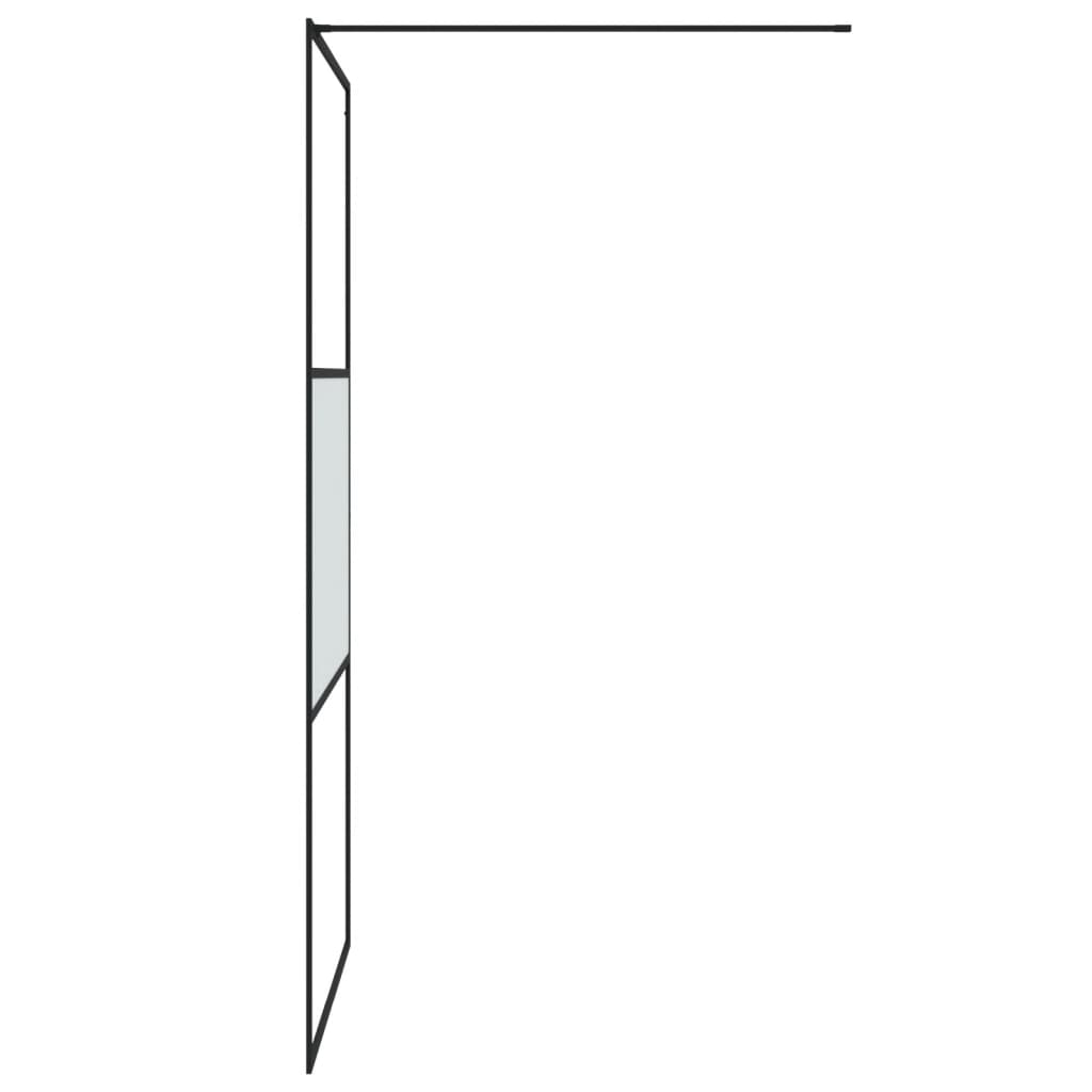 Inloopdouchewand 90x195 cm halfmat ESG-glas zwart