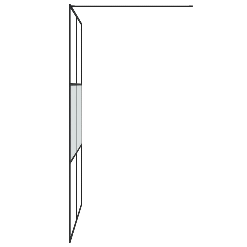 Inloopdouchewand 90x195 cm halfmat ESG-glas zwart