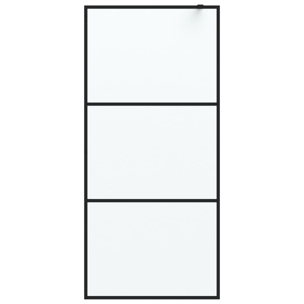 Inloopdouchewand 90x195 cm halfmat ESG-glas zwart