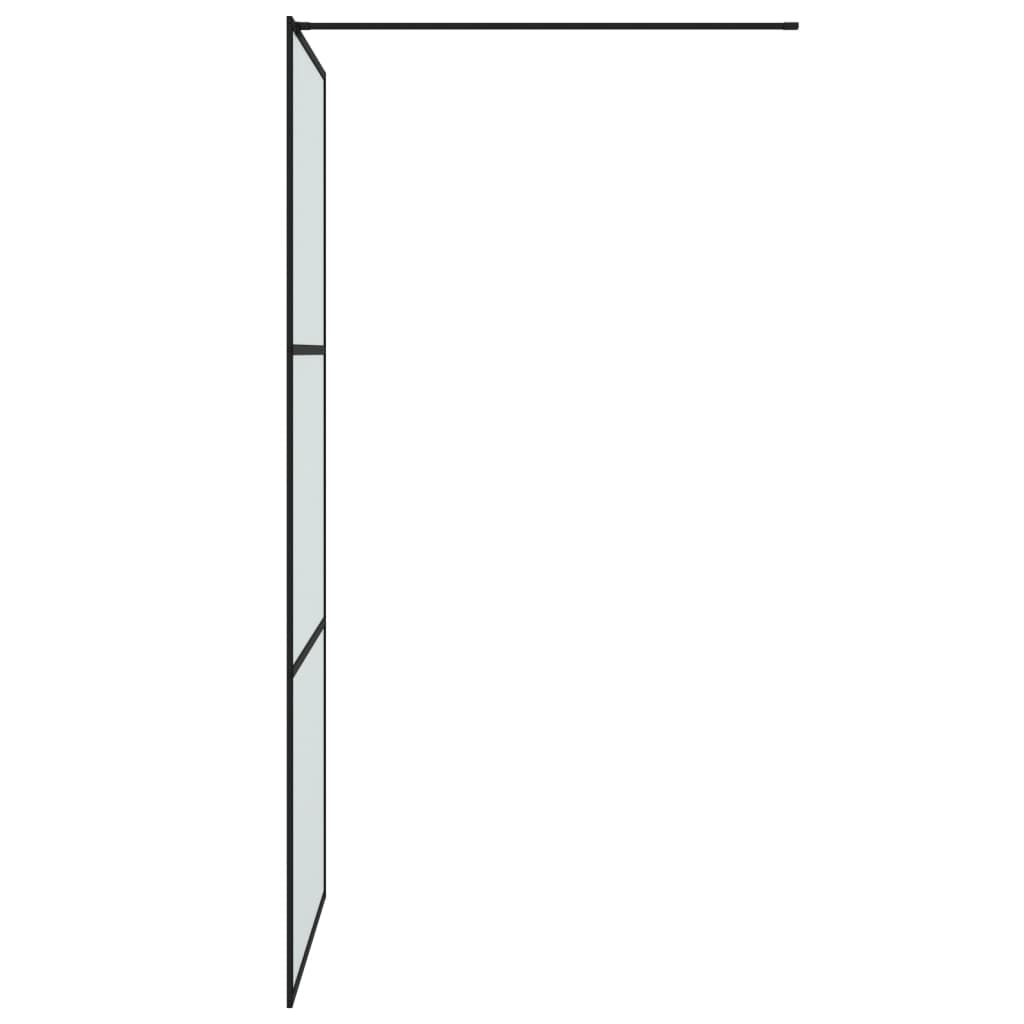 Inloopdouchewand 90x195 cm halfmat ESG-glas zwart