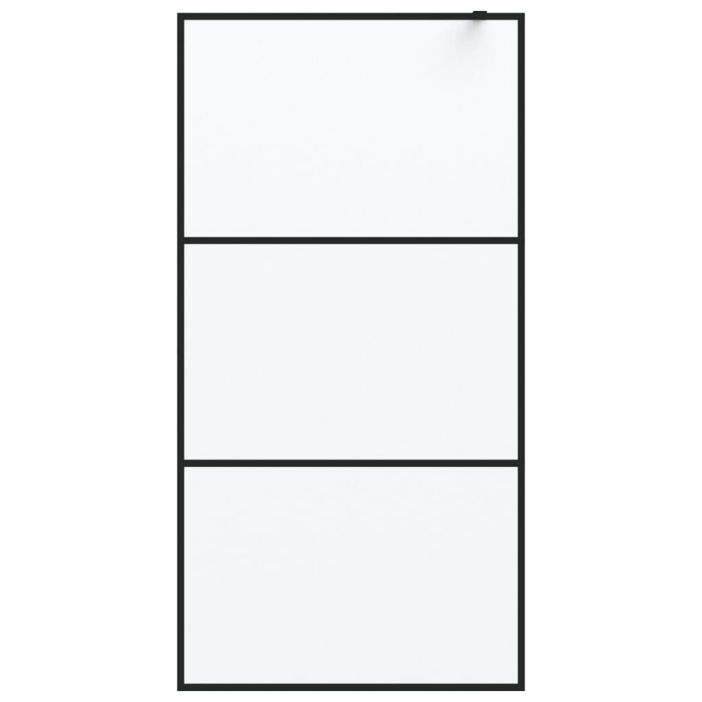 Inloopdouchewand 90x195 cm halfmat ESG-glas zwart