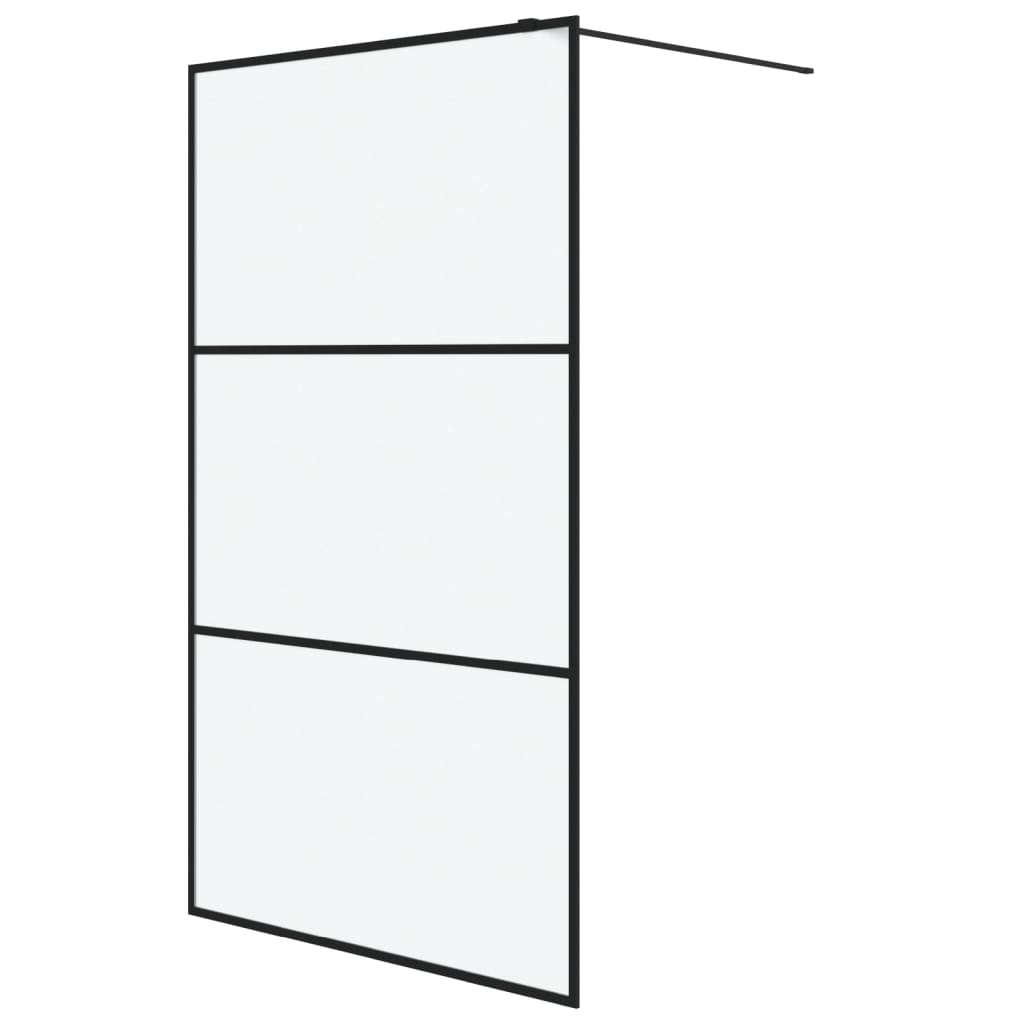 Inloopdouchewand 90x195 cm halfmat ESG-glas zwart