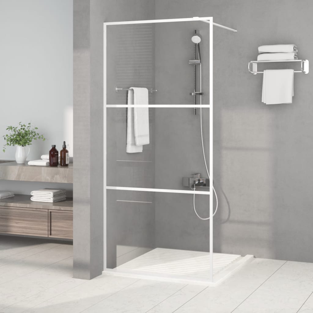 Paroi de douche à l'italienne 100x195 cm verre ESG mat