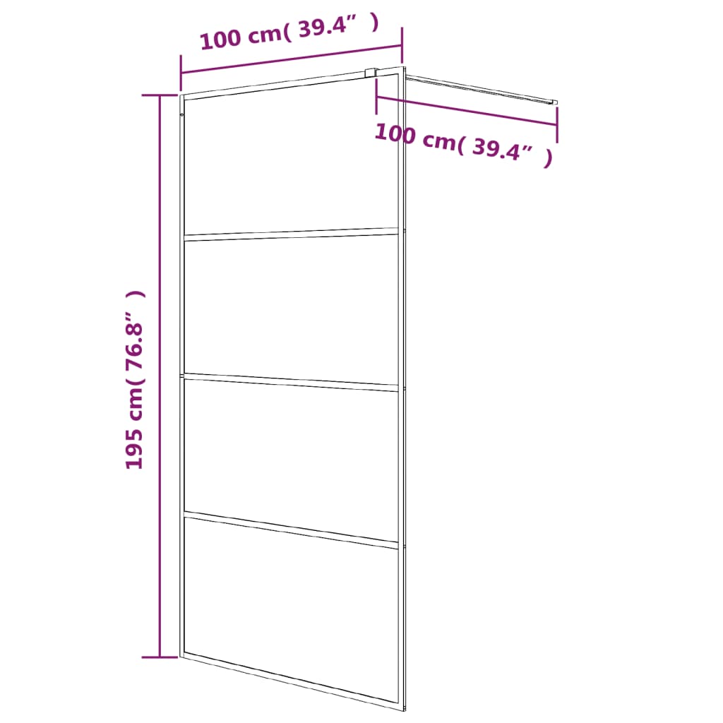 Paroi de douche à l'italienne 80x195 cm verre ESG semi-mat