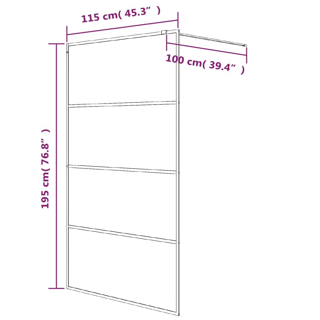 Paroi de douche à l'italienne 80x195 cm verre ESG transparent