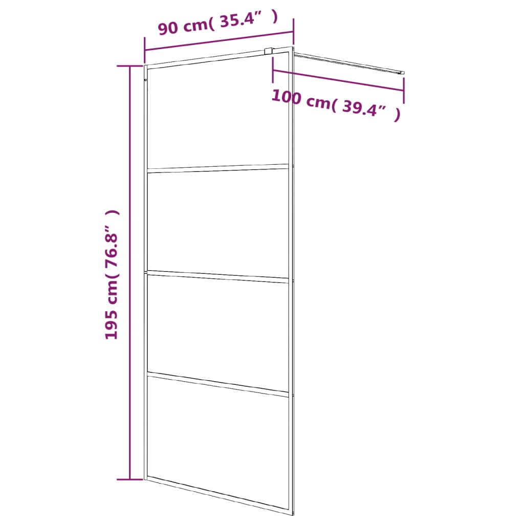 Paroi de douche à l'italienne 80x195 cm verre ESG semi-mat