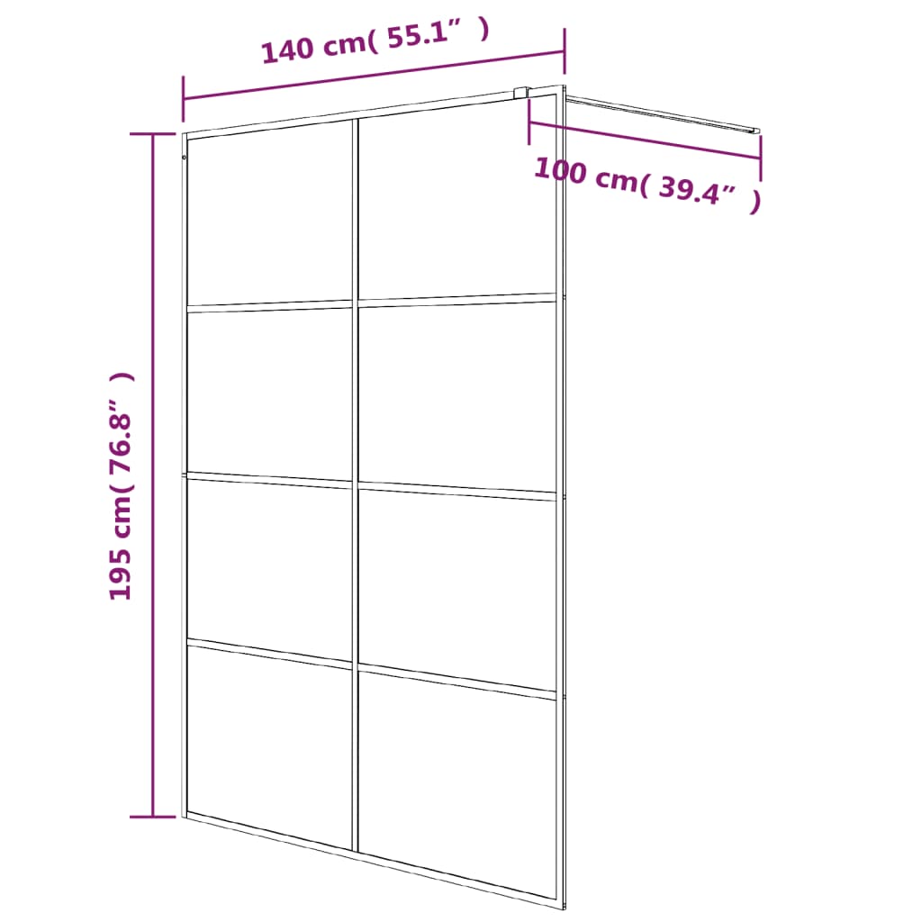 Paroi de douche à l'italienne 80x195 cm verre ESG transparent