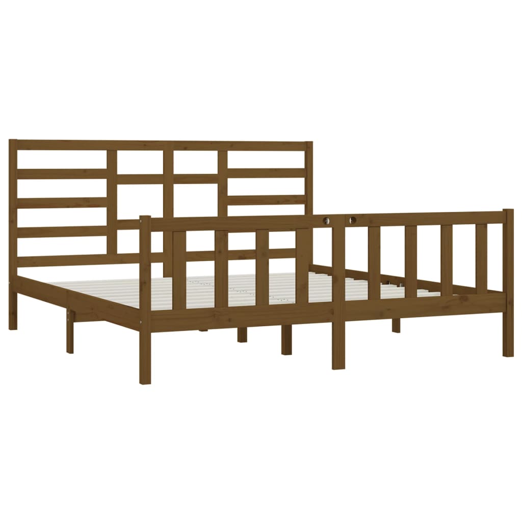 Bedframe massief grenenhout 200x200 cm