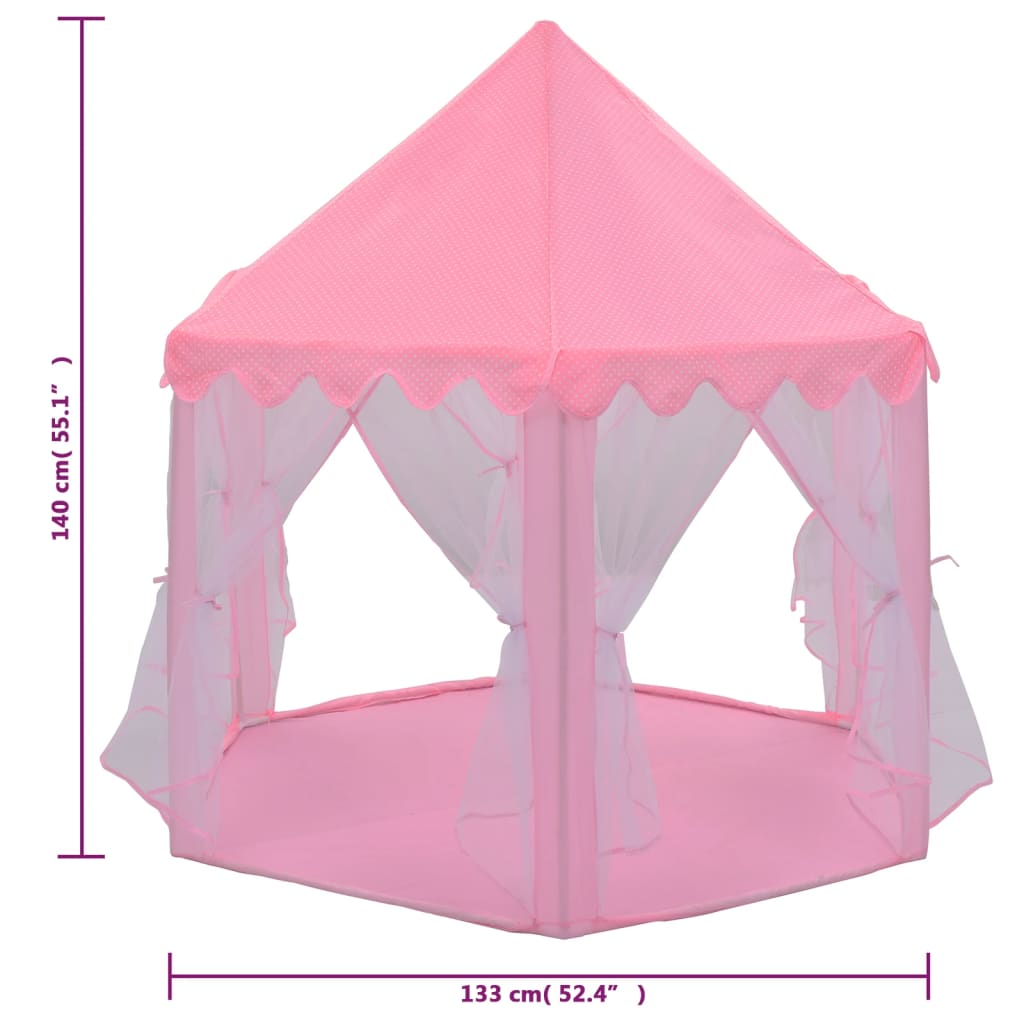 Prinsessenspeeltent met 250 Ballen 133x140 cm roze