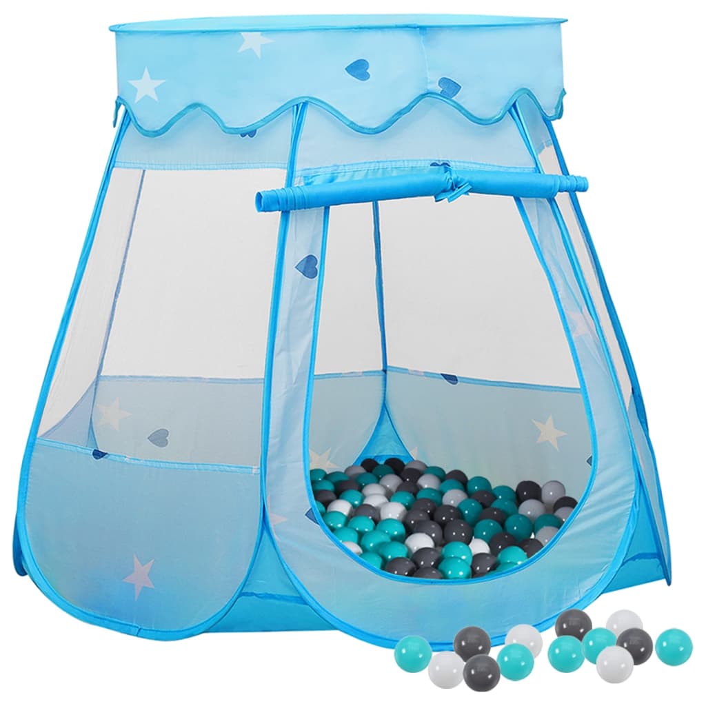 Tente de jeu pour enfants avec 250 balles 102x102x82 cm bleu