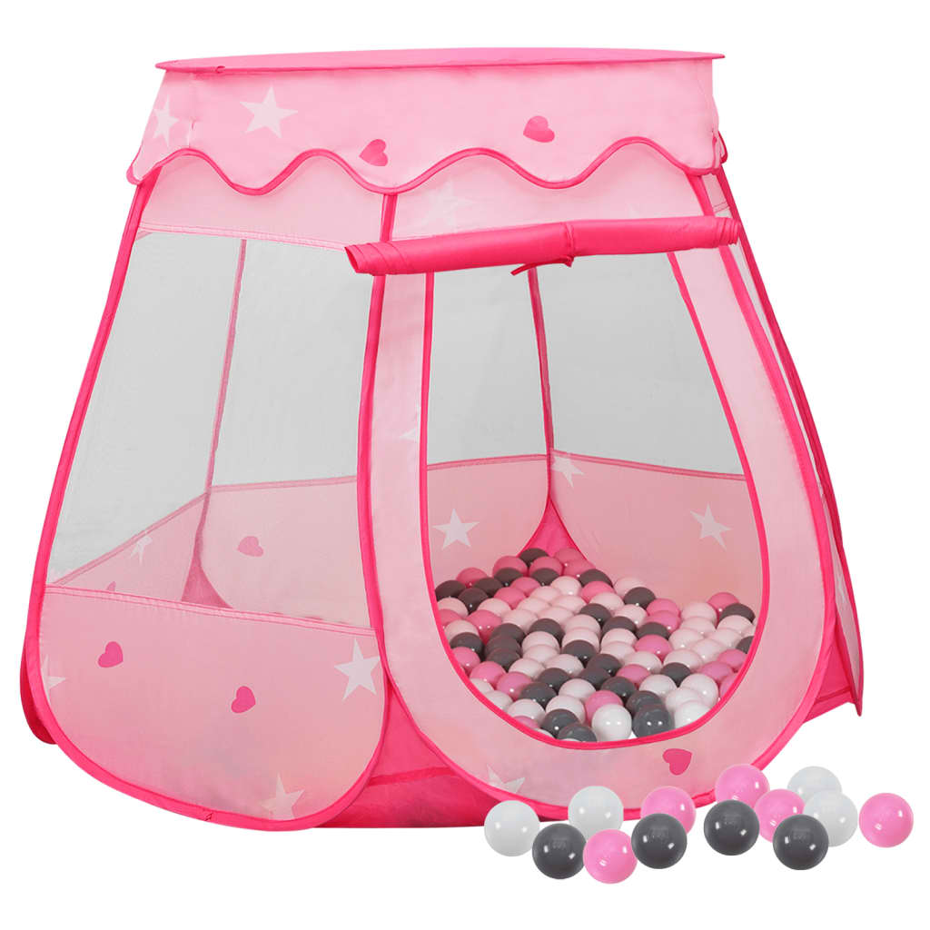 Kinderspeeltent met 250 ballen 102x102x82 cm roze