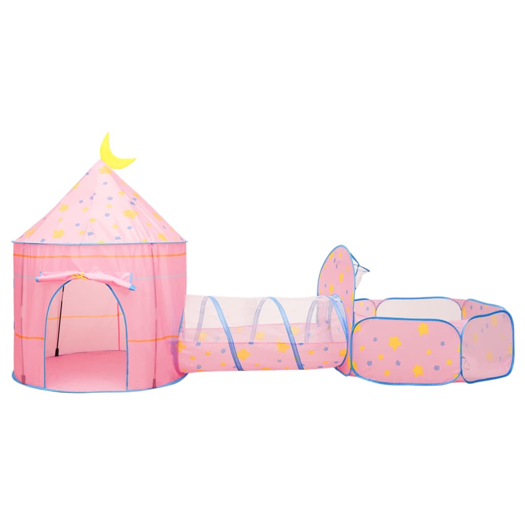 Kinderspeeltent met 250 ballen 301x120x128 cm roze