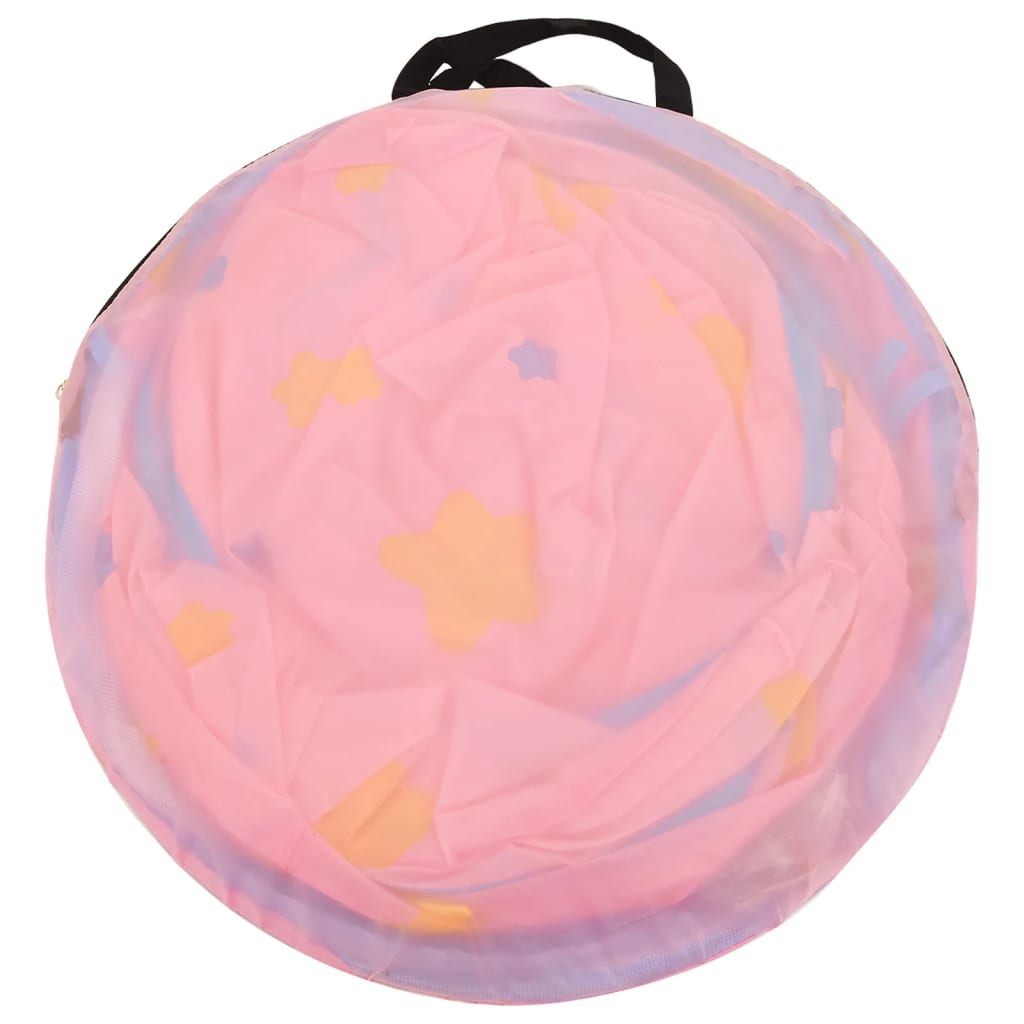 Kinderspeeltent met 250 ballen 301x120x128 cm roze