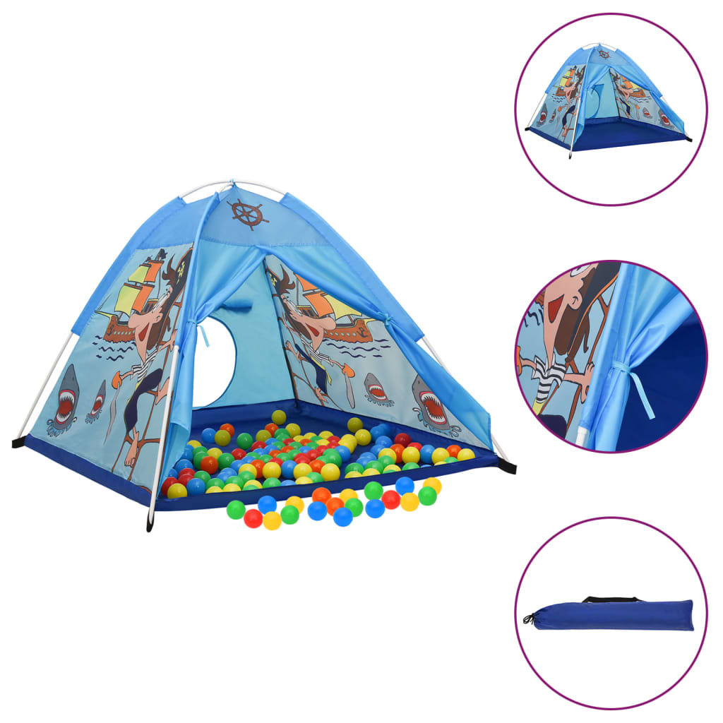 Tente de jeu pour enfants avec 250 balles 120x120x90 cm bleu