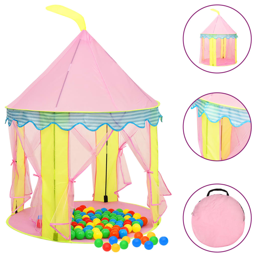 Tente de jeu pour enfants avec 250 balles 100x100x127 cm rose