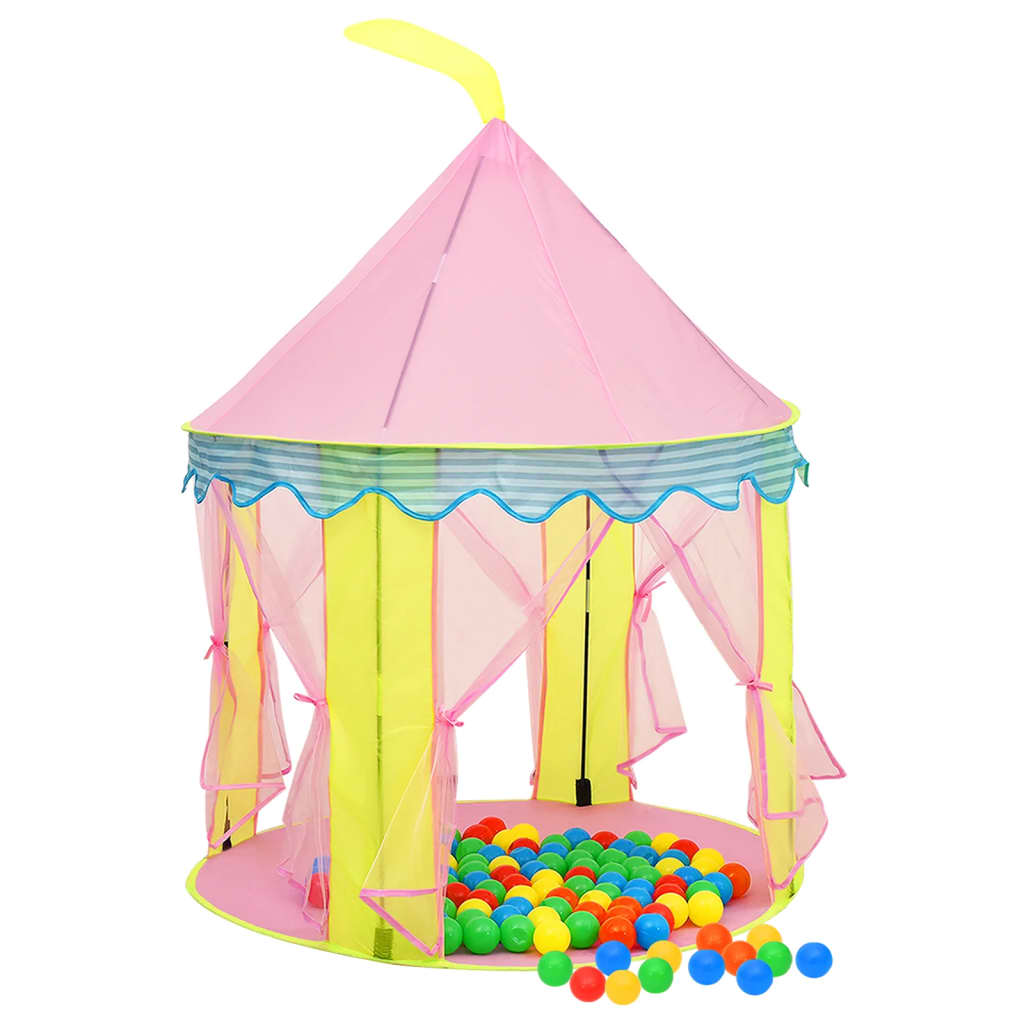 Tente de jeu pour enfants avec 250 balles 100x100x127 cm rose