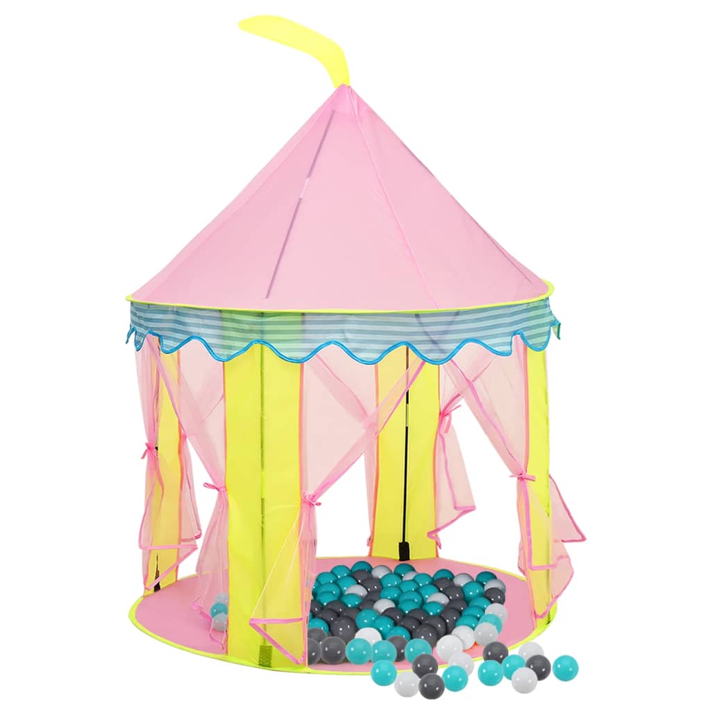 Tente de jeu pour enfants avec 250 balles 100x100x127 cm rose