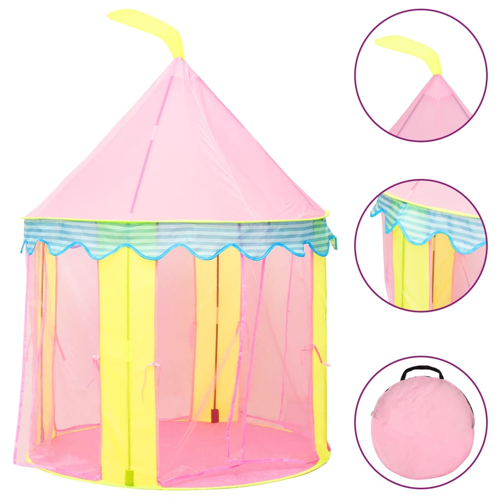 Tente de jeu pour enfants avec 250 balles 100x100x127 cm rose