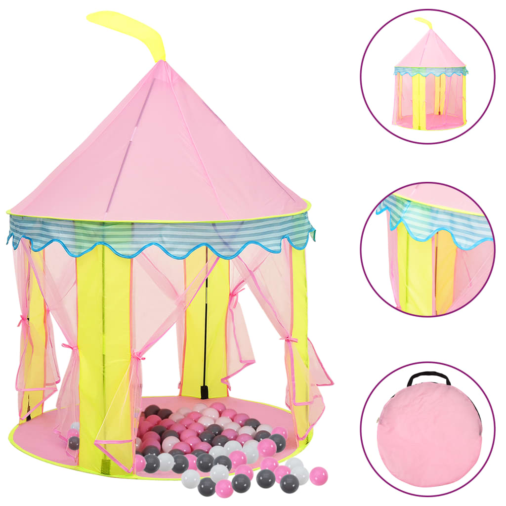 Tente de jeu pour enfants avec 250 balles 100x100x127 cm rose