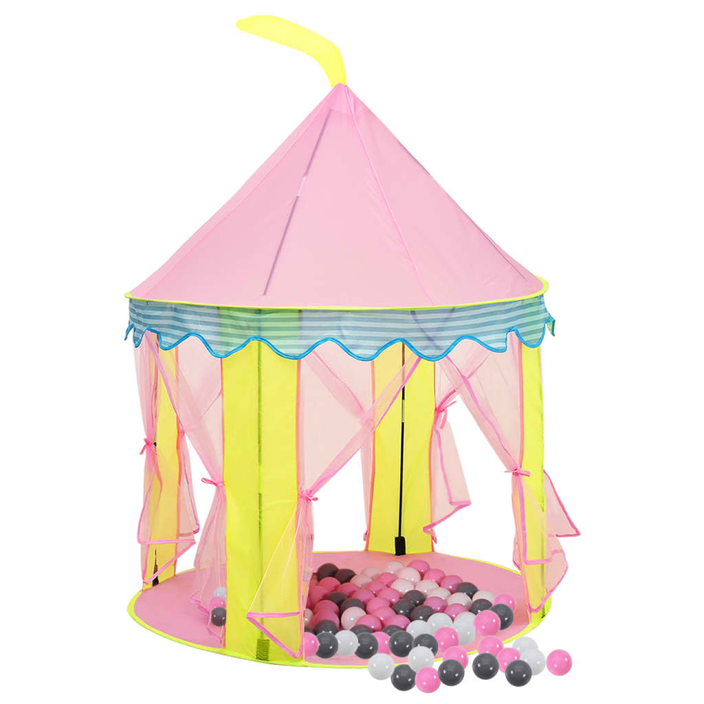 Tente de jeu pour enfants avec 250 balles 100x100x127 cm rose