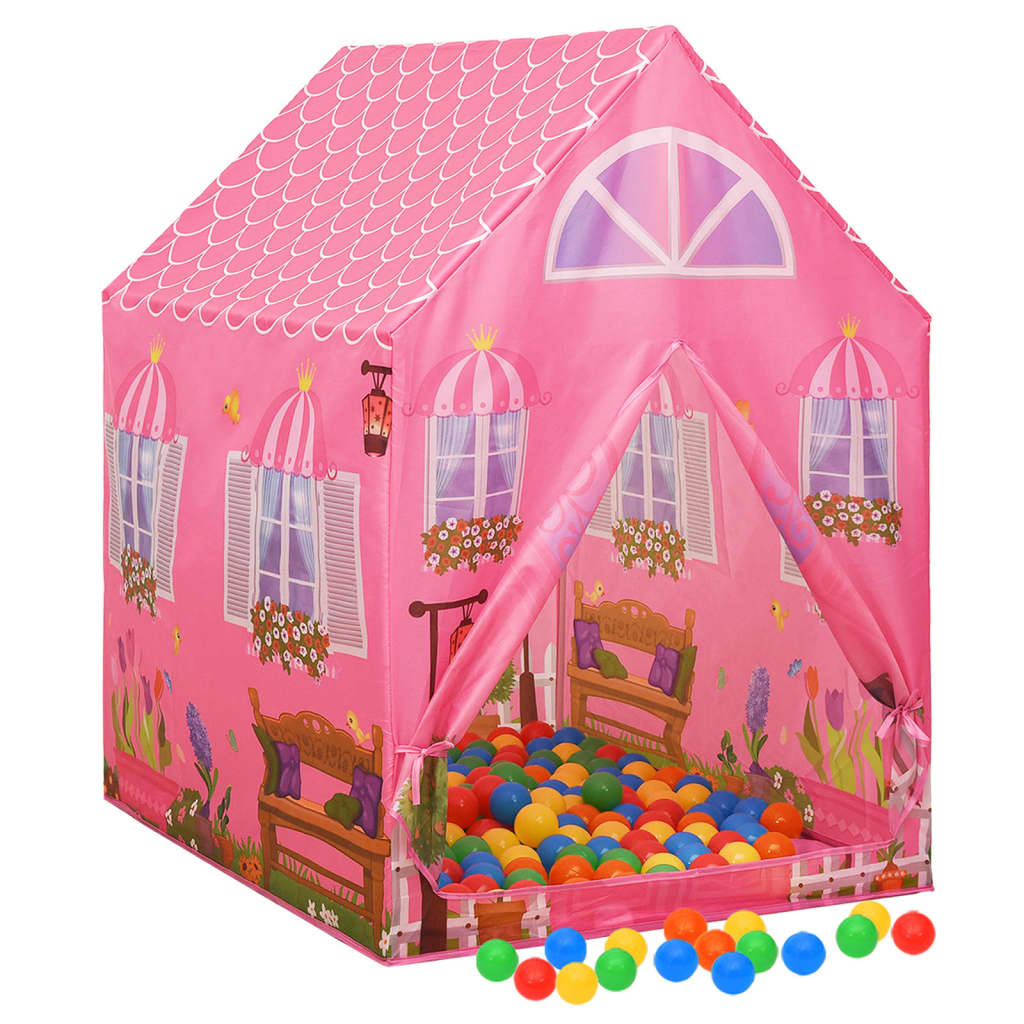 Tente de jeu pour enfants avec 250 balles 69x94x104 cm rose