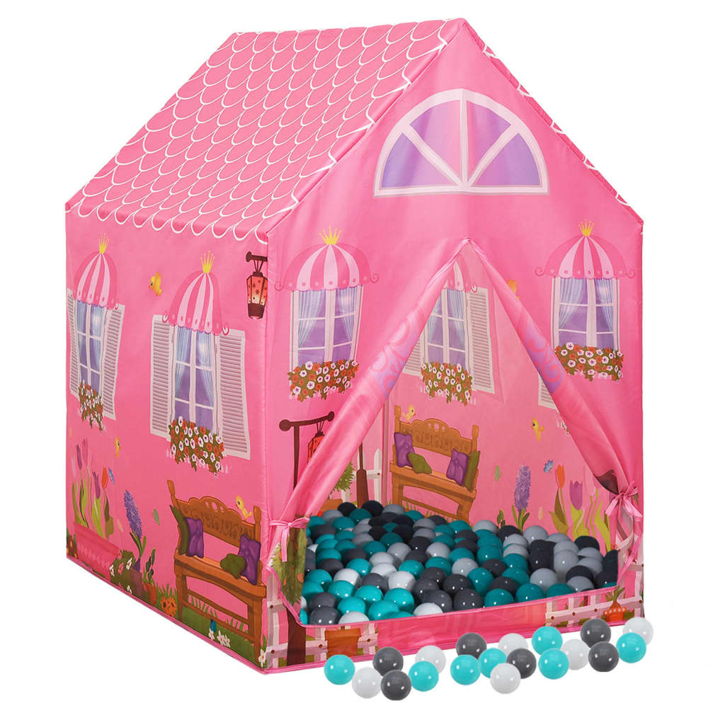 Tente de jeu pour enfants avec 250 balles 69x94x104 cm rose