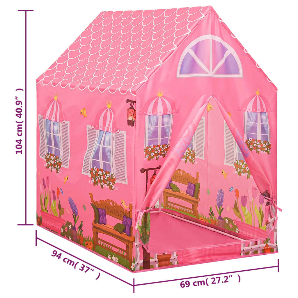 Tente de jeu pour enfants avec 250 balles 69x94x104 cm rose